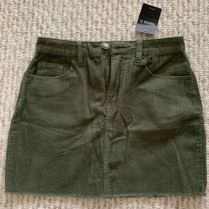 NWT Army green corduroy skirt